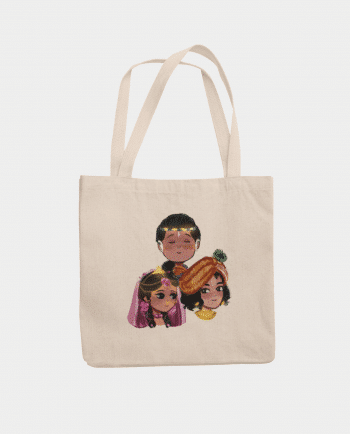 Radha Krishna Balram Tote Bag